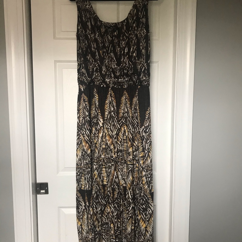 Nic & Zoe Maxi brown fern dress size Large